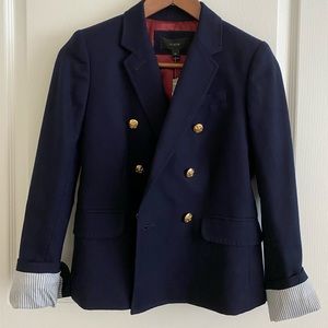 J Crew Petites Classic Schoolboy Blazer 00P Navy